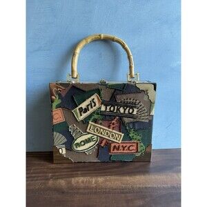 ROMEO ROME Cigar Box Handbag with Bamboo Handle